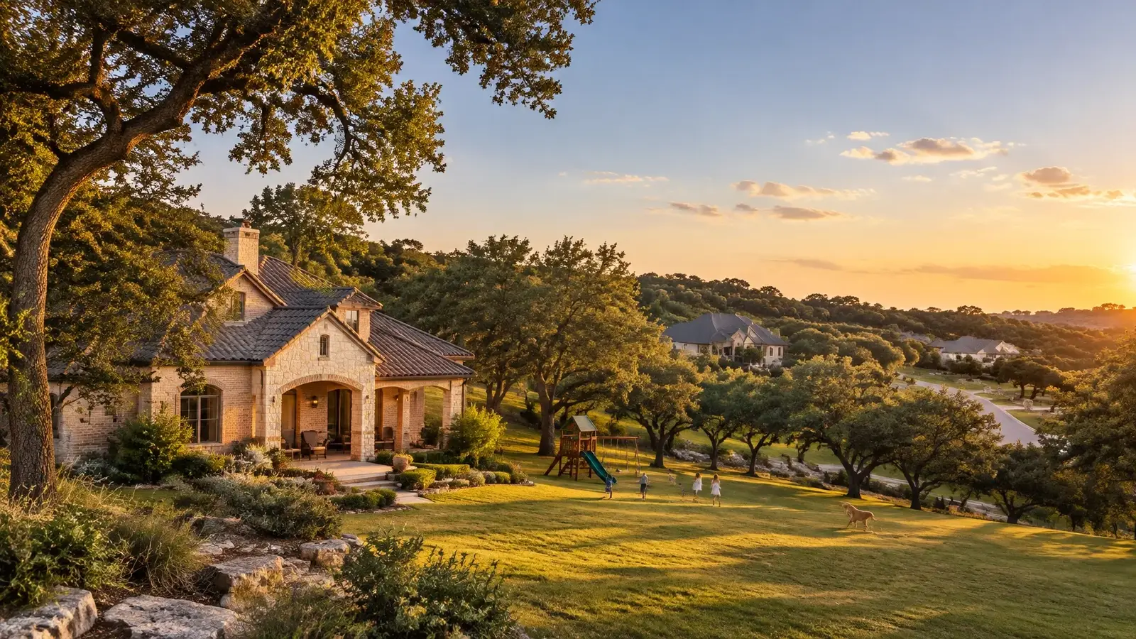 Lake Pointe community pool and Hill Country setting