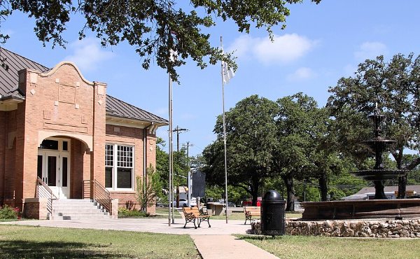 City Square Park in downtown Kyle, TX, the civic center of the fast-growing 78640 market south of Austin